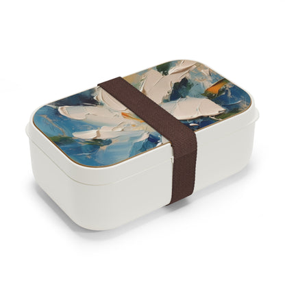 Journey into Artistry: Bento Box showcasing an Abstract Oil Painting of Jasmine