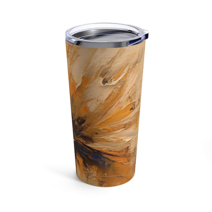 Abstract Tan Hua Painting on Tumbler: A Fusion of Art and Nature