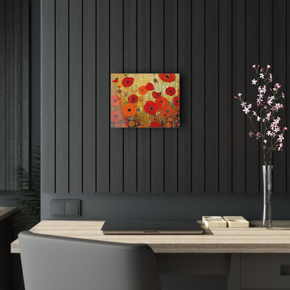 Floral Symphony: Acrylic Prints showcasing Gustav Klimt's Poppies in Art Nouveau