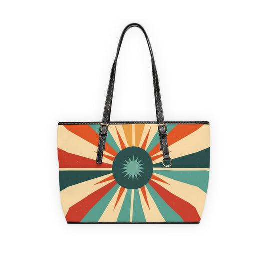 Retro Chic Glam: 1960s Vintage Fashion PU Leather Shoulder Bag in Starburst Candy Colored