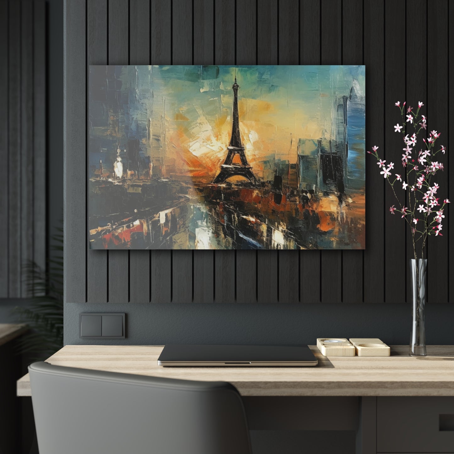 Acrylic Prints with Paris Skyline: A Brush Stroke of Midnight Charm