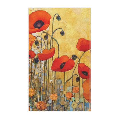 Kitchen Towel Adorned with Gustav Klimt's Poppies