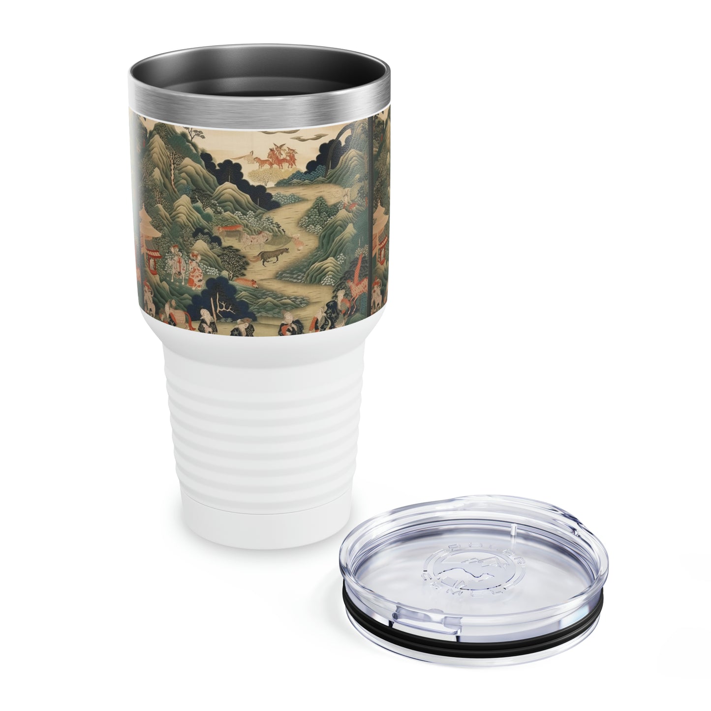 Artistic Splendor: Ringneck Tumbler Inspired by Japanese Tapestry