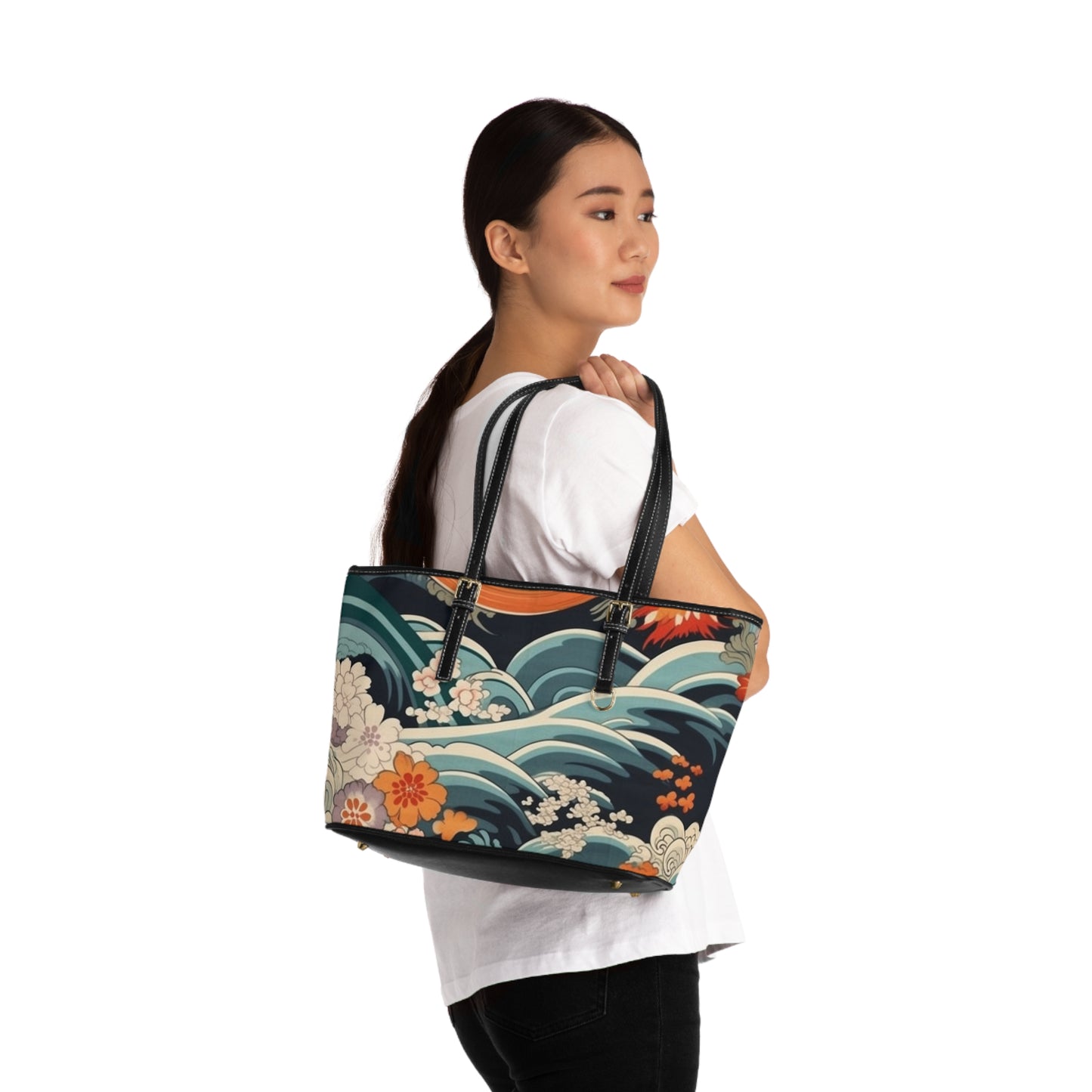 Elegant Kimono PU Leather Shoulder Bag: Embrace Japanese Artistry