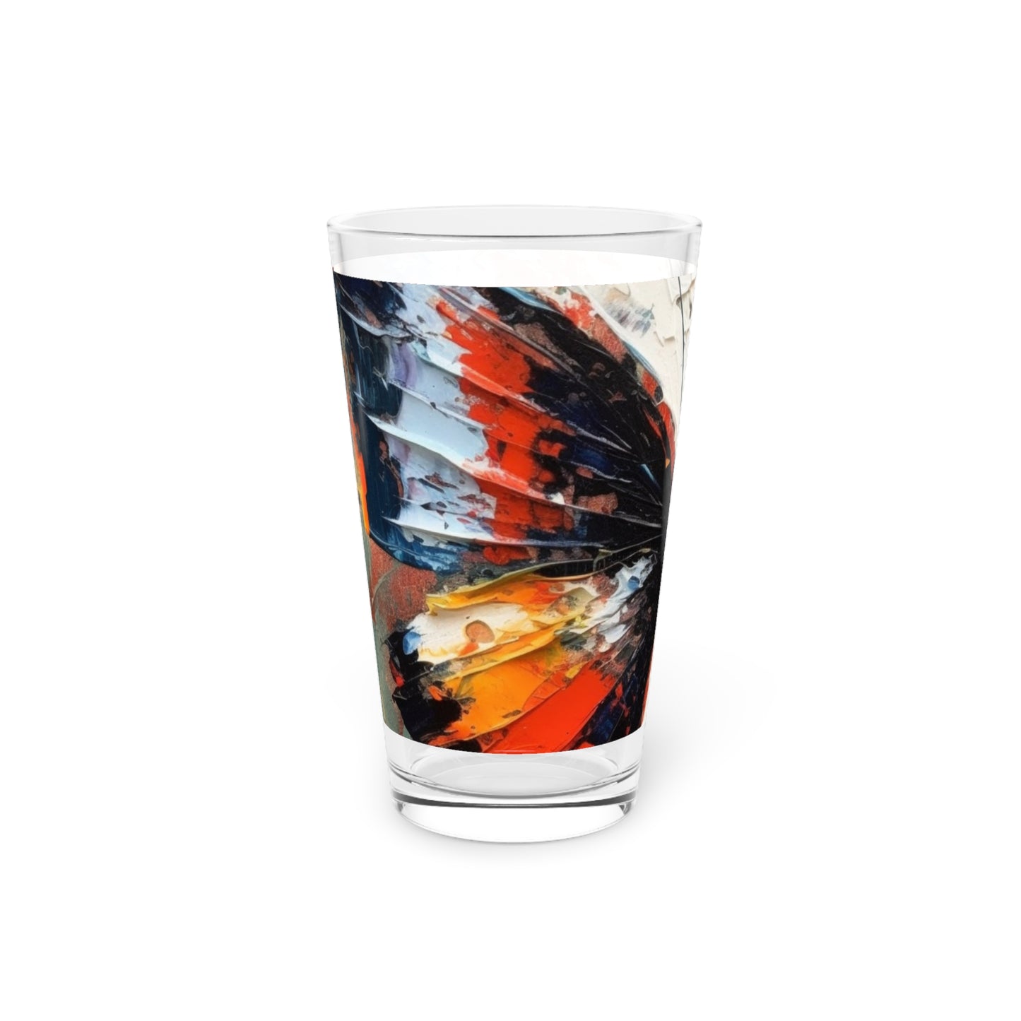 Pint Glass with Bauhaus-Inspired Butterfly Drawing: A Harmonious Blend of Art and Functionality