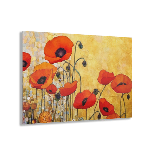 Acrylic Prints Adorned with Gustav Klimt's Poppies