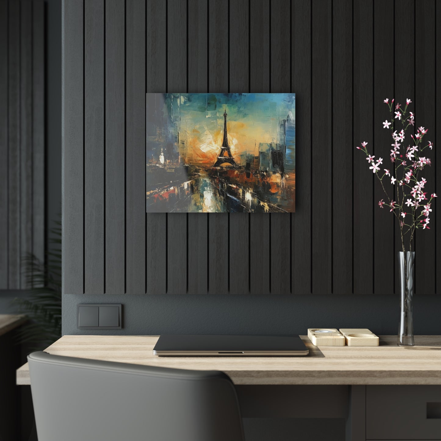Acrylic Prints with Paris Skyline: A Brush Stroke of Midnight Charm
