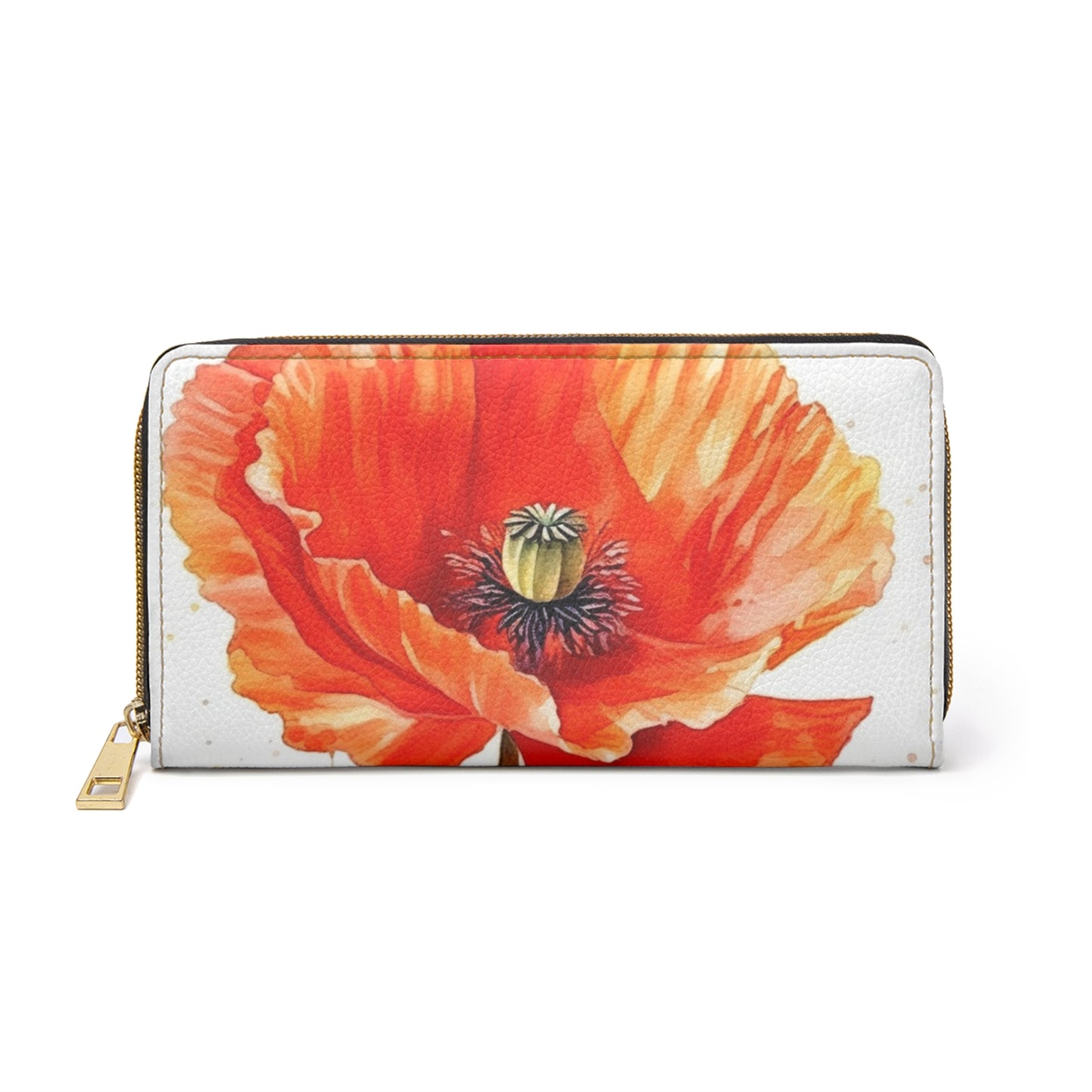 Watercolor Poppy Garden Zipper Wallet: Unleash the Beauty of Nature
