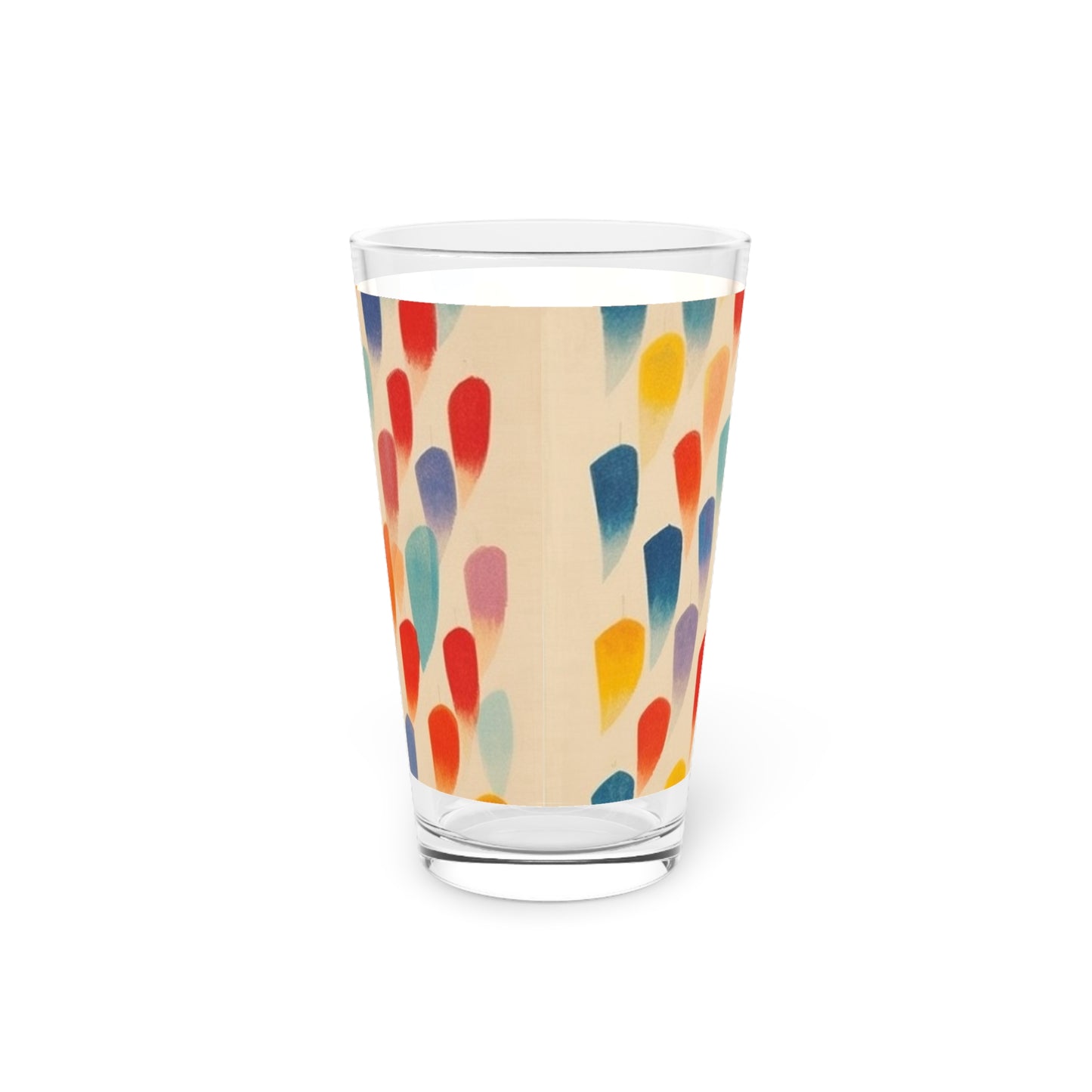 Shape Symphony: Energetic Brushwork Pint Glass