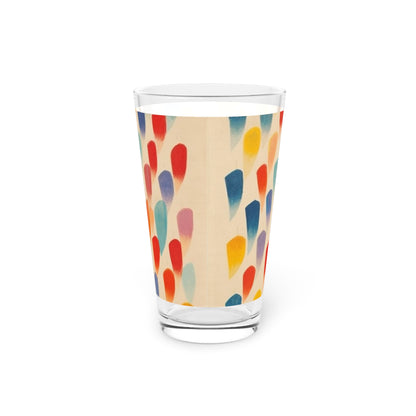 Shape Symphony: Energetic Brushwork Pint Glass