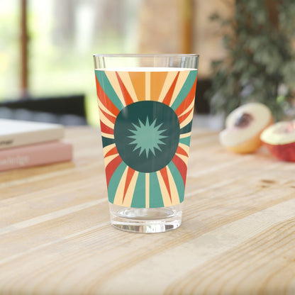 Vintage Fashion Vibes: Starburst Candy Colored Midcentury Modern Pint Glass