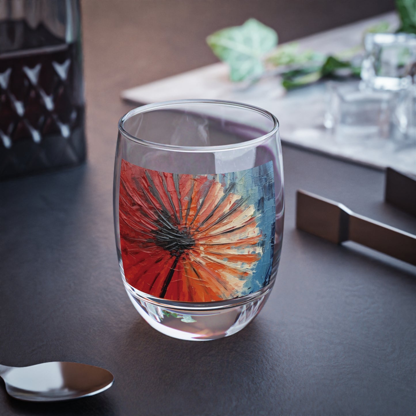 Umbrella Painting Whiskey Glass: Channel Your Inner Artist with Abstract Oil Paint