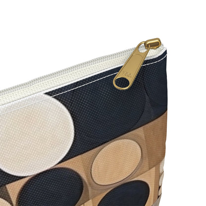 Geometric Simplicity in Earth Tones: Graphic Canvas Pouch
