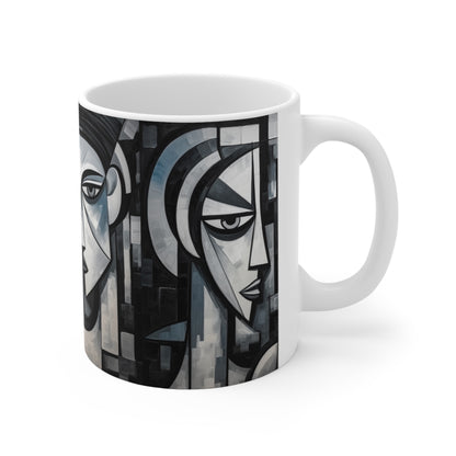 Cubist Paintings Ceramic Mug: Captivating Brush Strokes