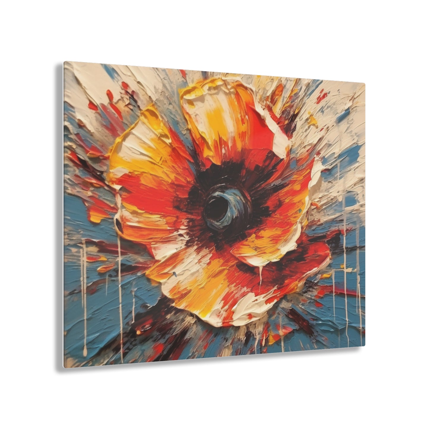 Poppy Symphony: Acrylic Prints with Abstract Floral Artwork