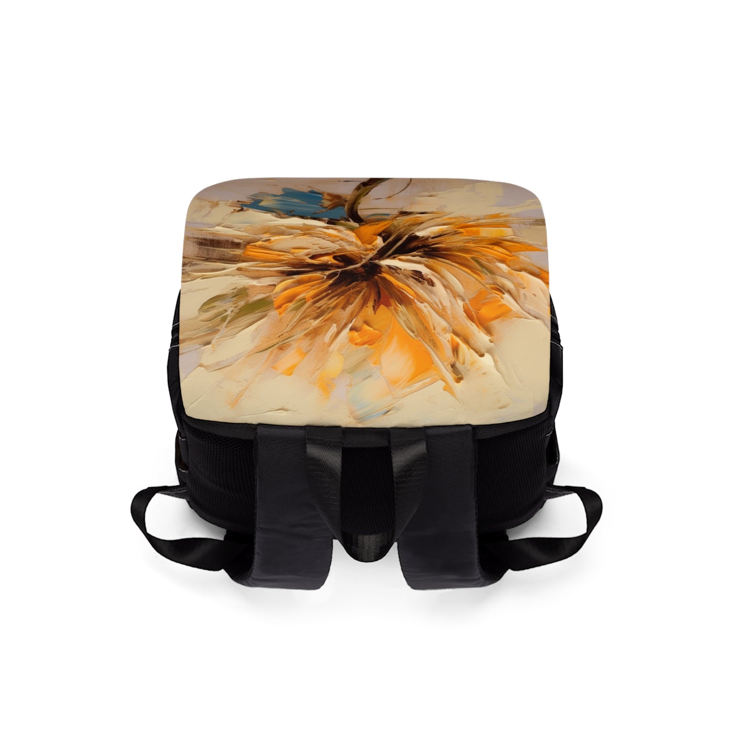 A Brush of Nature's Elegance: Unisex Casual Shoulder Backpack for Artistic Flower Lovers