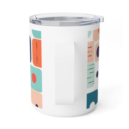 Abstract Art Insulated Coffee Mug: Modern meets Midcentury