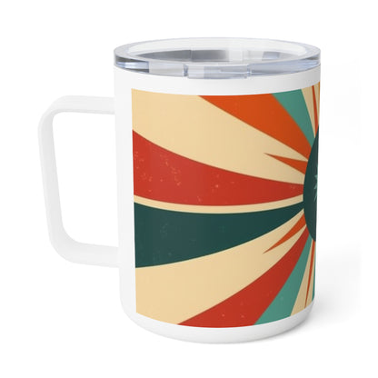 1960s Starburst: Retro Chic Insulated Coffee Mug for Vintage Fashion Lovers