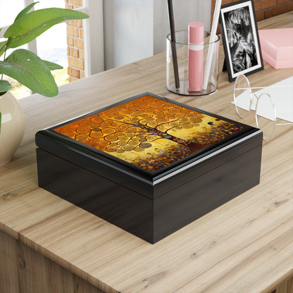 Symbolic Harmony: Gustav Klimt Tree of Life Jewelry Box, Embrace Artistic Elegance