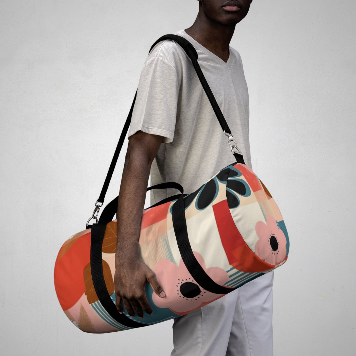 Abstract Expressions: Modern Art-Inspired Midcentury Modern Duffel Bag with Timeless Design