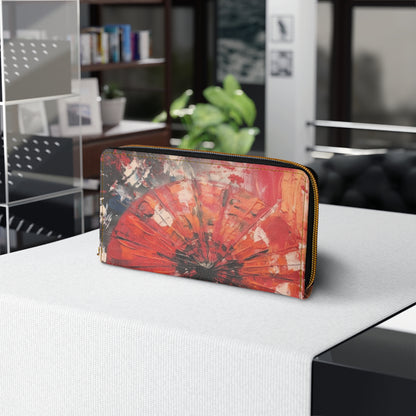 Abstract Japanese Umbrella Art Zipper Wallet: Where Art and Practicality Meet