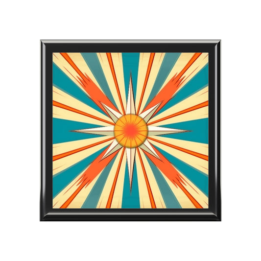 Artistic Abstractions: Starburst Candy Colored Jewelry Box for Modern Abstract Art Lovers