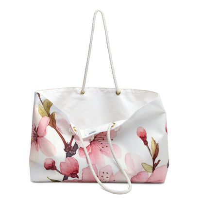 Watercolor Cherry Blossom Weekender Bag