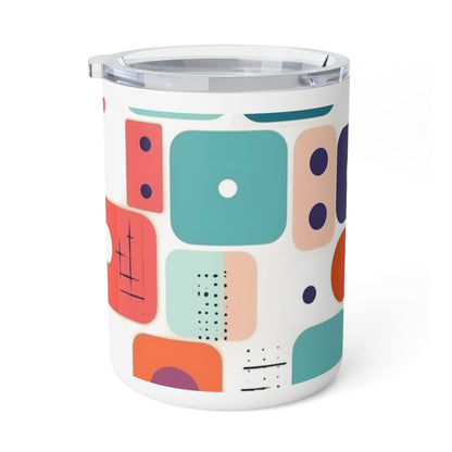 Abstract Art Insulated Coffee Mug: Modern meets Midcentury