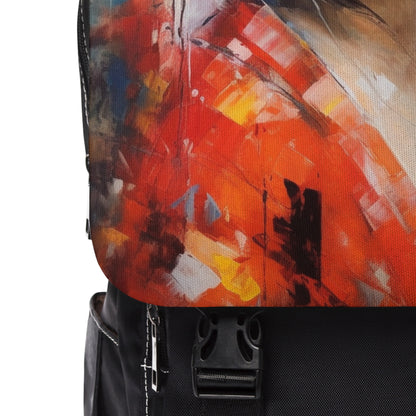 Abstract Geisha Art Unisex Casual Shoulder Backpack: Captivating Brushstrokes in a Japanese Aesthetic