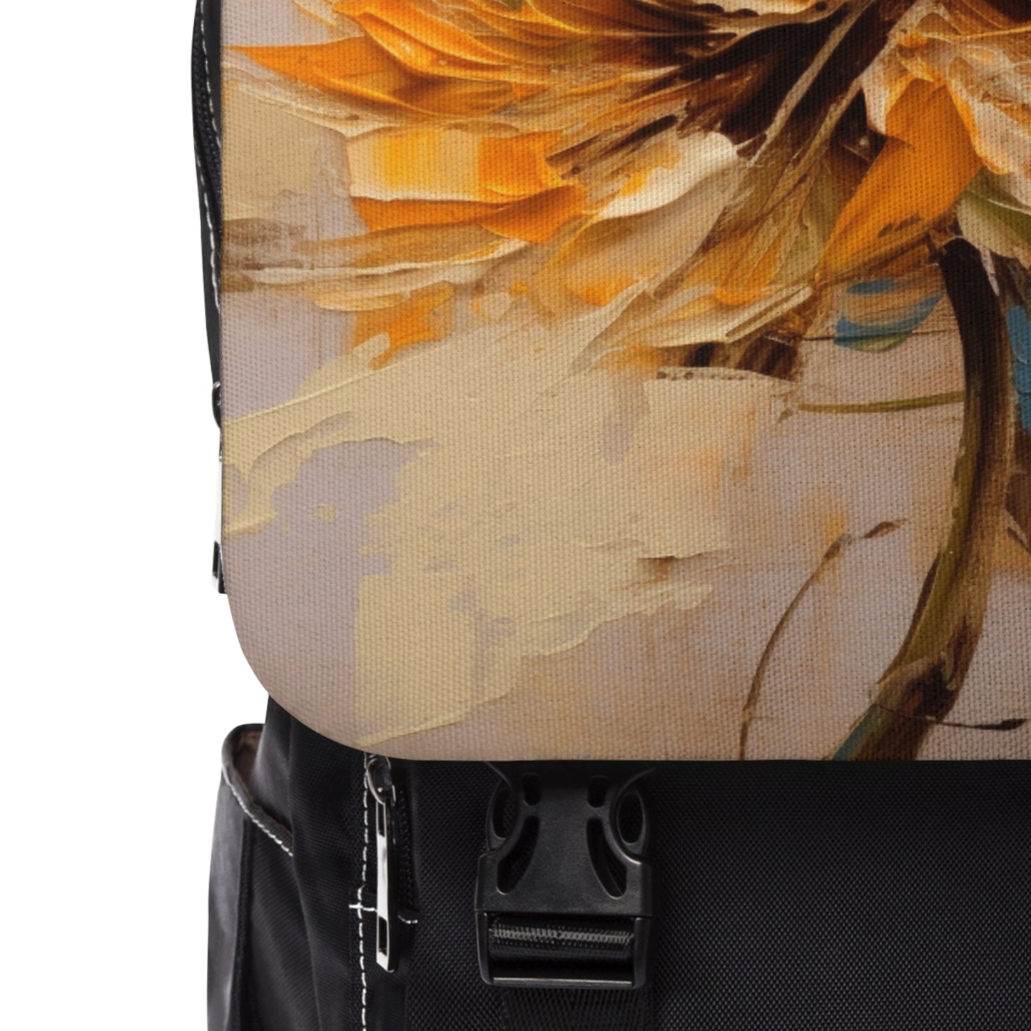A Brush of Nature's Elegance: Unisex Casual Shoulder Backpack for Artistic Flower Lovers