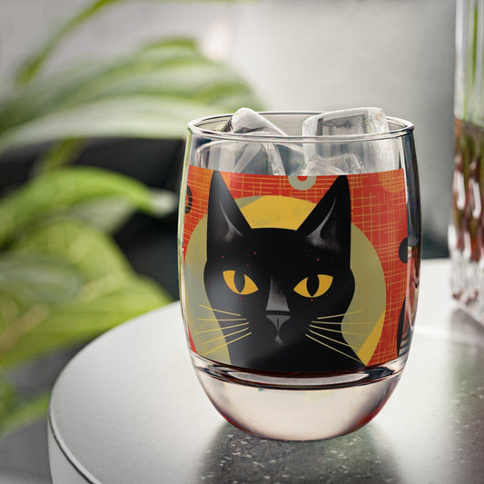 Midcentury Whisker Delight: Atomic Age Design Meets Cat-Inspired Whiskey Glass for Vintage Fashion Lovers
