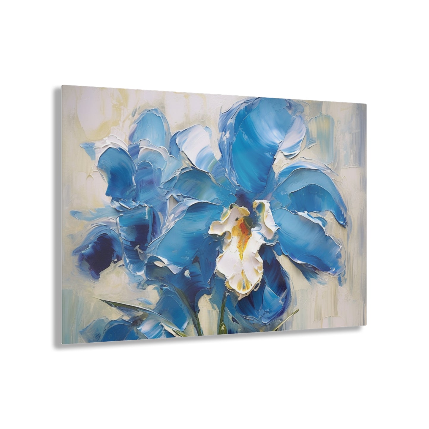 Embrace Artistic Expression with Blue Orchid Abstract Painting Acrylic Prints