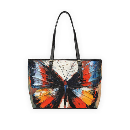 PU Leather Shoulder Bag with Bauhaus-Inspired Butterfly Drawing: A Harmonious Blend of Art and Functionality