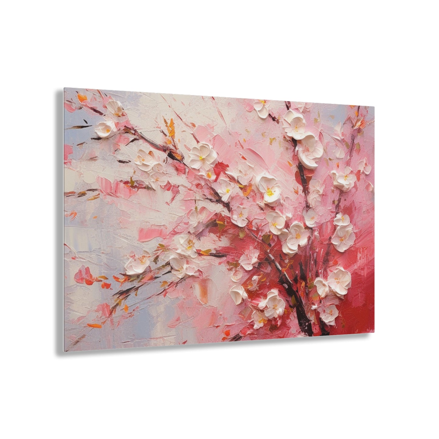 Abstract Cherry Blossom Acrylic Prints: Captivating Brushstrokes
