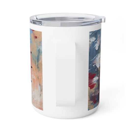 Abstract Japanese Umbrella Painting Insulated Coffee Mug: Unleashing Artistic Beauty