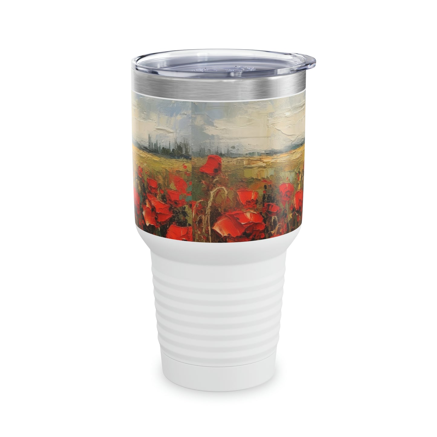Abstract Poppy Fields: Ringneck Tumbler for Artistic Inspiration