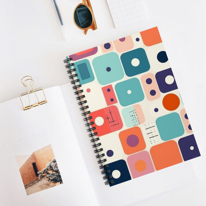 Retro Chic: Atomic Age-Inspired Spiral Notebook with Midcentury Modern Design and 1960s Fashion