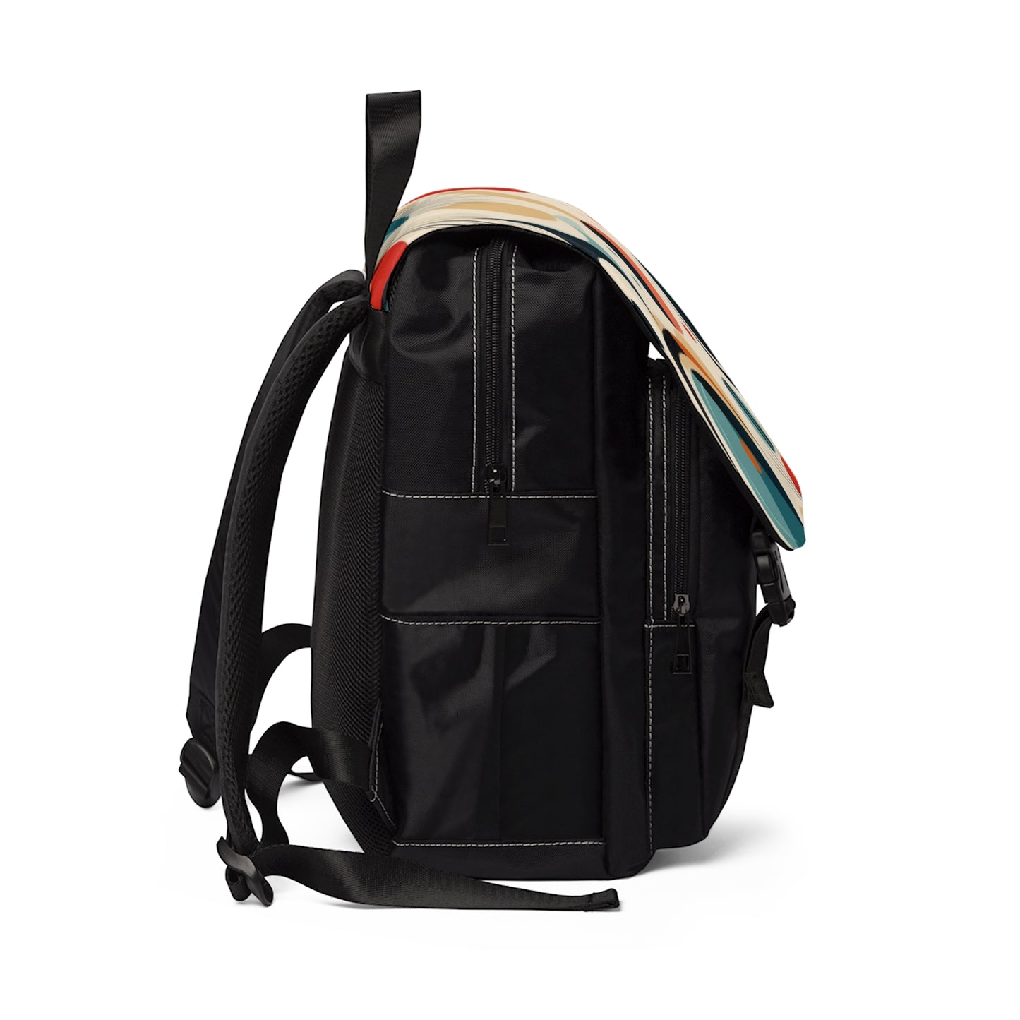 Abstract Elegance: Midcentury Modern Unisex Casual Shoulder Backpack with Modern Abstract Art and Vintage Fashion