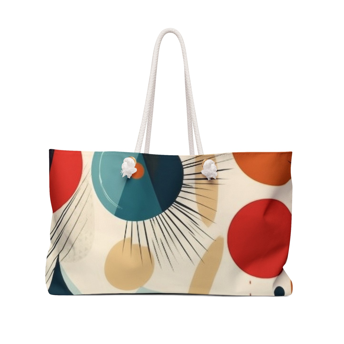 Abstract Elegance: Midcentury Modern Weekender Bag with Modern Abstract Art and Vintage Fashion