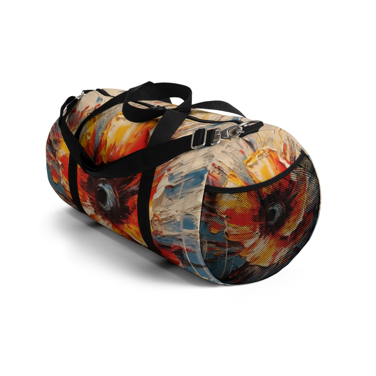 Poppy Symphony: Duffel Bag with Abstract Floral Artwork