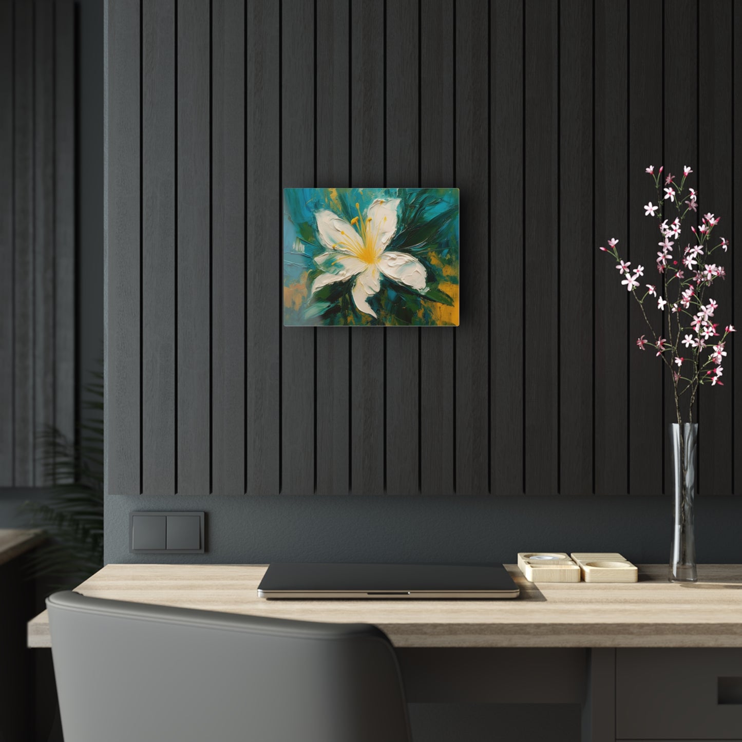 Floral Symphony: Acrylic Prints featuring an Abstract Oil Painting of Jasmine