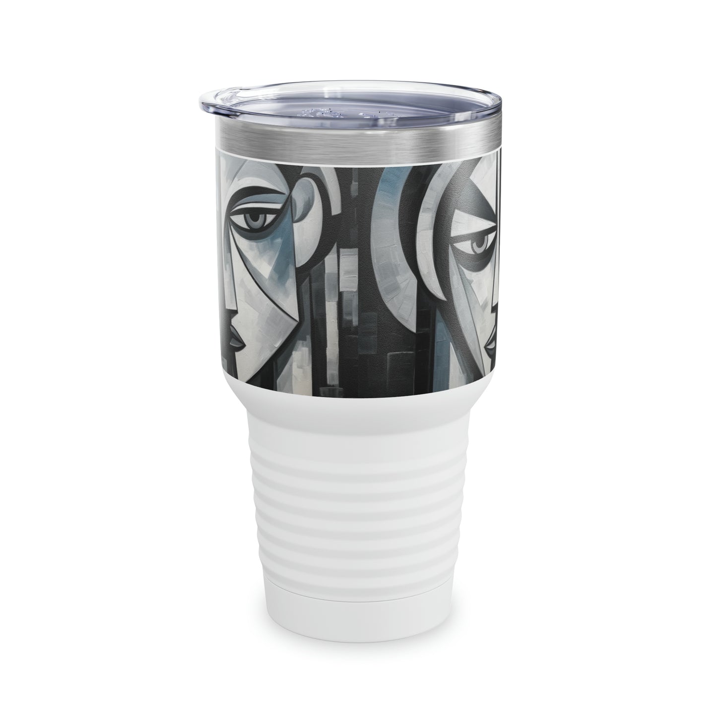 Captivating Cubism: Cubist Paintings Ringneck Tumbler, A Canvas of Refreshing Drink and Abstract Beauty