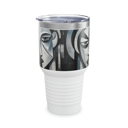 Captivating Cubism: Cubist Paintings Ringneck Tumbler, A Canvas of Refreshing Drink and Abstract Beauty