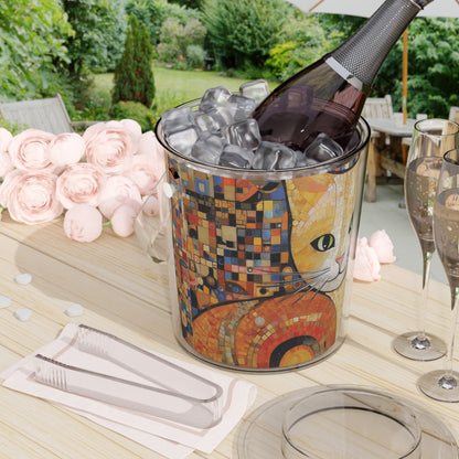 Timeless Beauty: Vienna Secession-Inspired Ice Bucket with Tongs