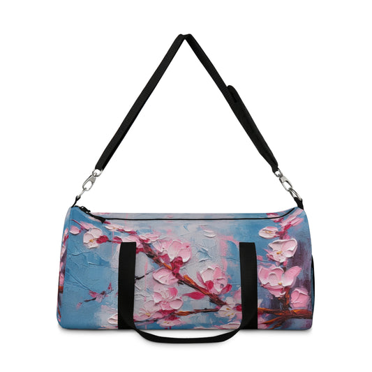 Duffel Bag with Abstract Cherry Blossom Drawing: Embrace the Serenity