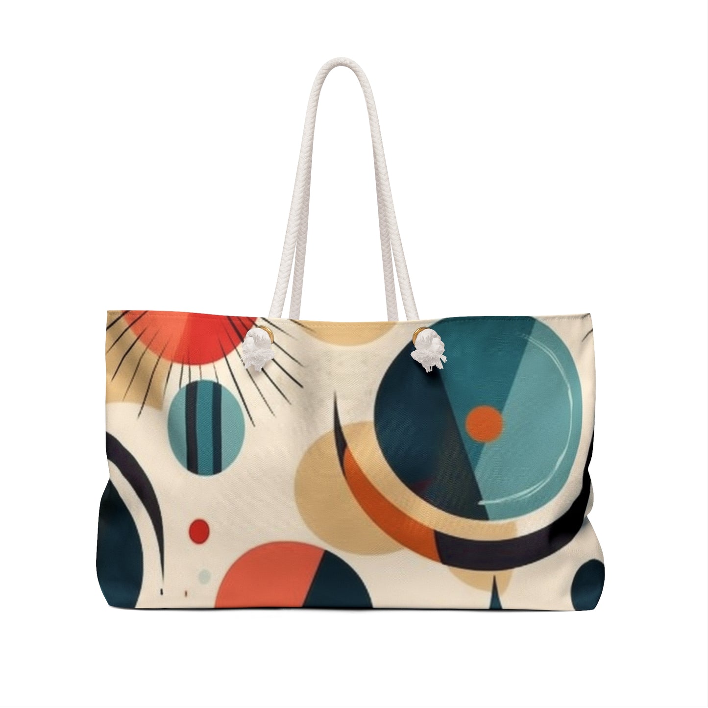 Abstract Elegance: Midcentury Modern Weekender Bag with Modern Abstract Art and Vintage Fashion