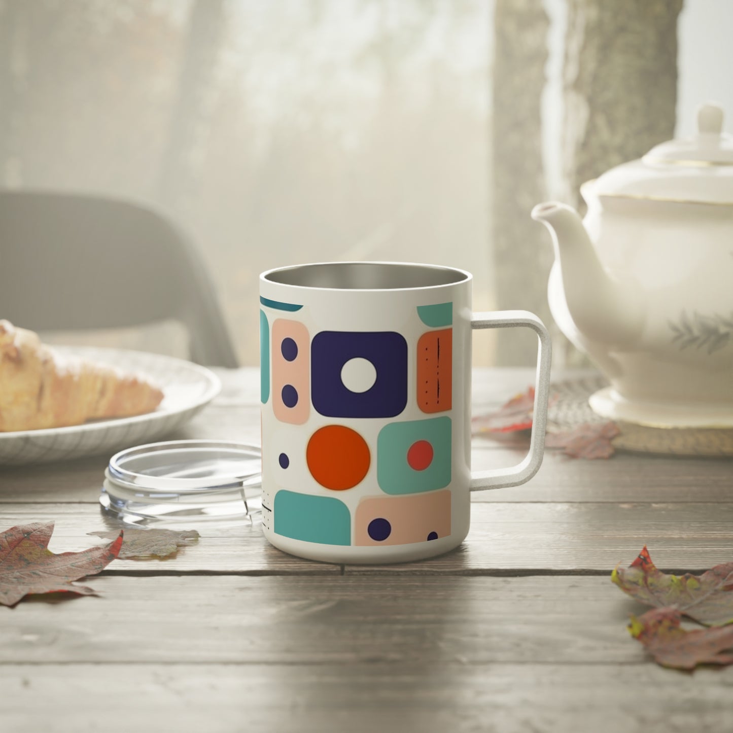Abstract Art Insulated Coffee Mug: Modern meets Midcentury