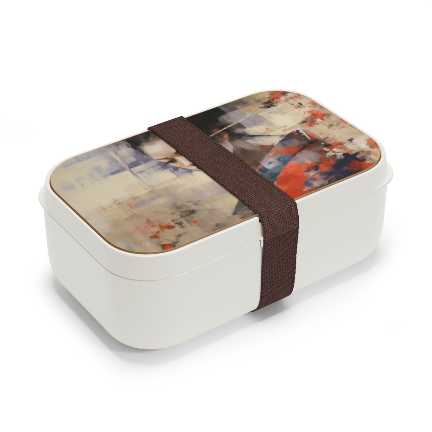 Japanese-Inspired Abstract Oil Painting Bento Box: Celebrating Geisha Beauty