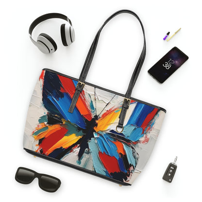 Abstract PU Leather Shoulder Bag for Art Lovers: Butterfly-Inspired Delight