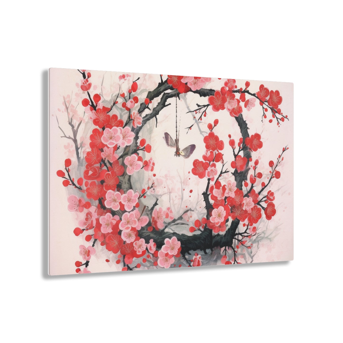 Cherry Blossom Delight: Acrylic Prints Adorned with Intricate Flower Drawings and Artistry